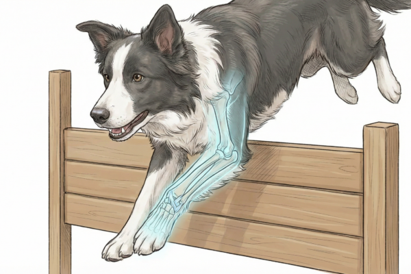 アジリティ犬の手根関節過伸展｜ジャンプ着地で前肢に高負荷がかかる原因と予防法