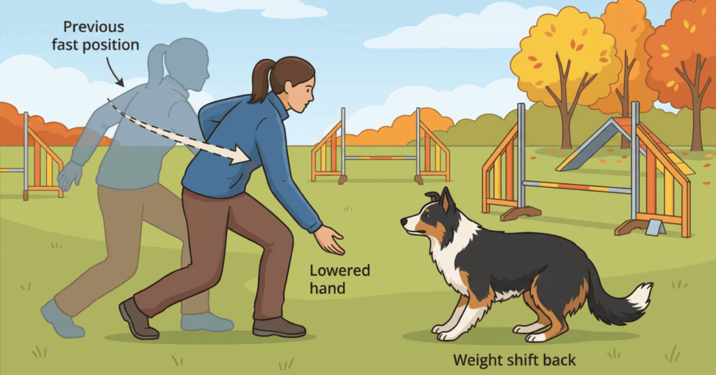 犬への減速サインの出し方とタイミング｜アジリティ5つのボディランゲージ