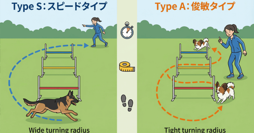 ドッグアジリティのライン設計｜愛犬のスピード・歩幅に合わせる3つの分析法