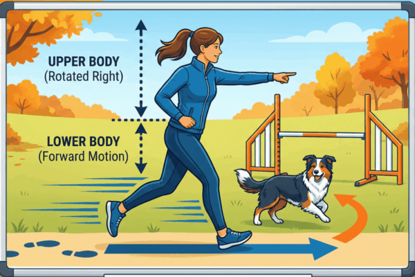 アジリティの身体操作｜上半身と下半身の分離で犬に正確な指示を出す3ステップ