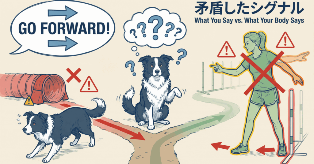 犬が迷うハンドリングシグナル5選｜アジリティのオフコースを防ぐ修正法