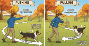 プッシングとプリングの基本｜犬を遠い障害へ導くアジリティ技術