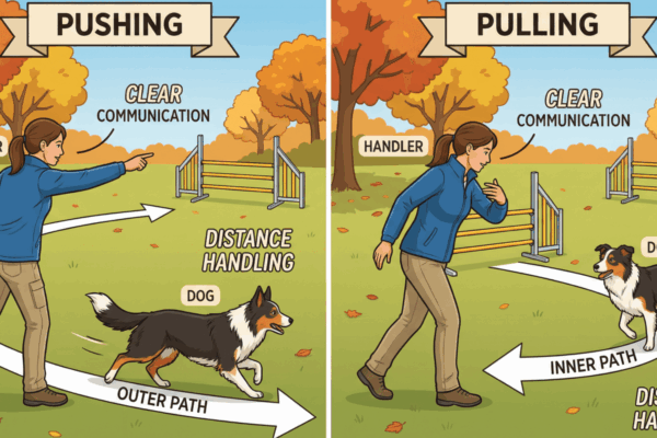 プッシングとプリングの基本｜犬を遠い障害へ導くアジリティ技術