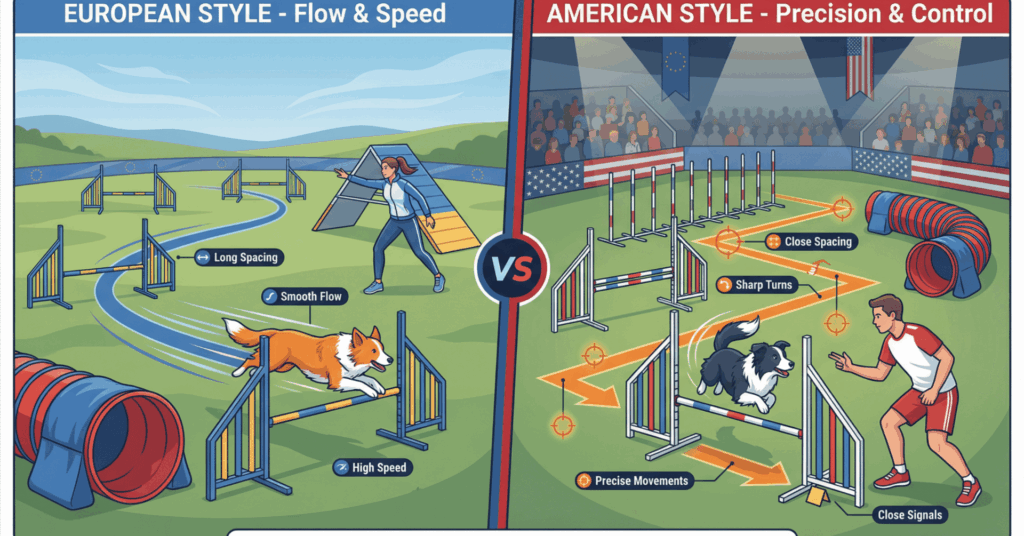 ドッグアジリティのヨーロッパ vs アメリカンスタイル｜ハンドリング思想の違いを比較
