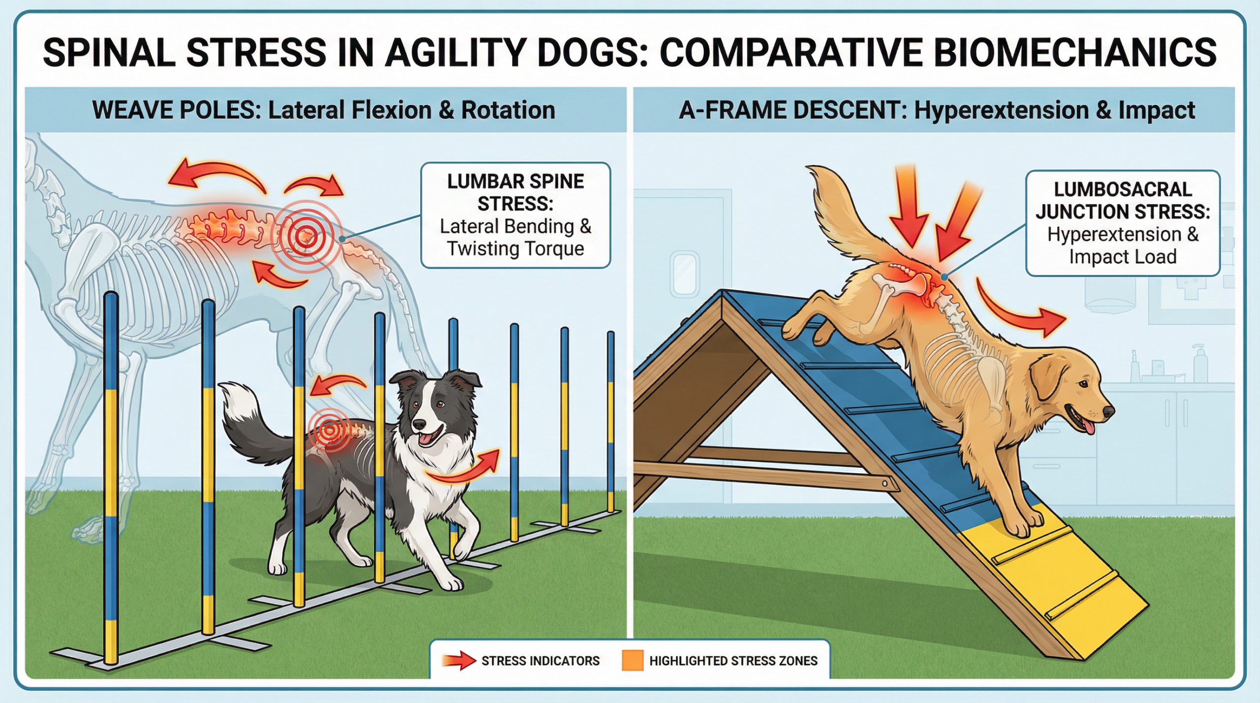 スラロームとAフレームが脊椎に与える負荷の比較