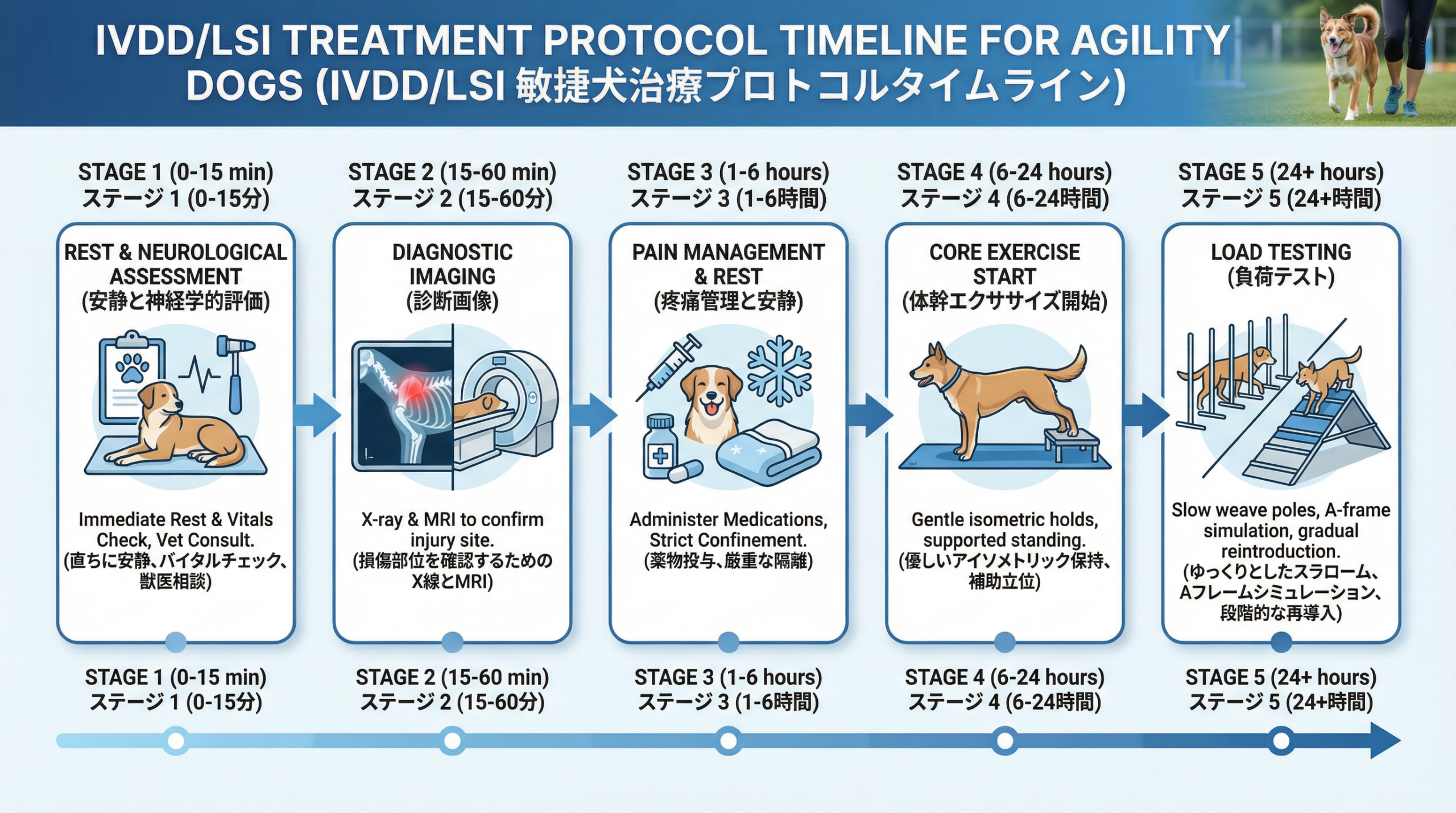 治療プロトコルのタイムライン（5段階）