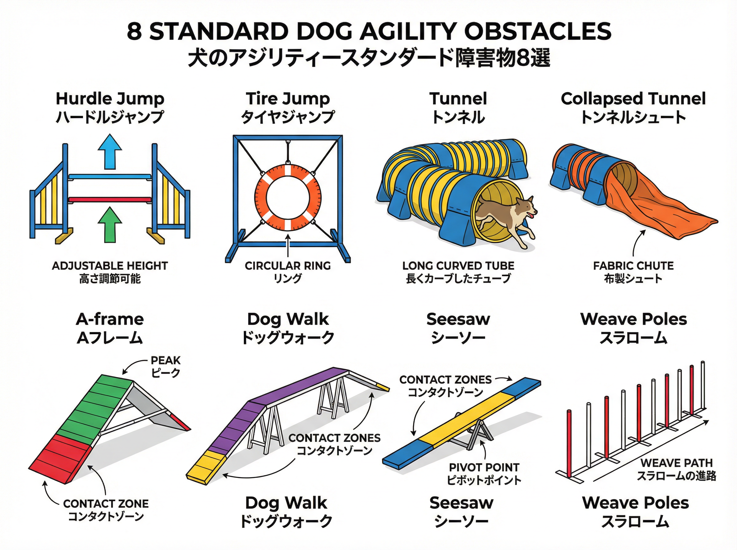 アジリティ障害物 全8種一覧