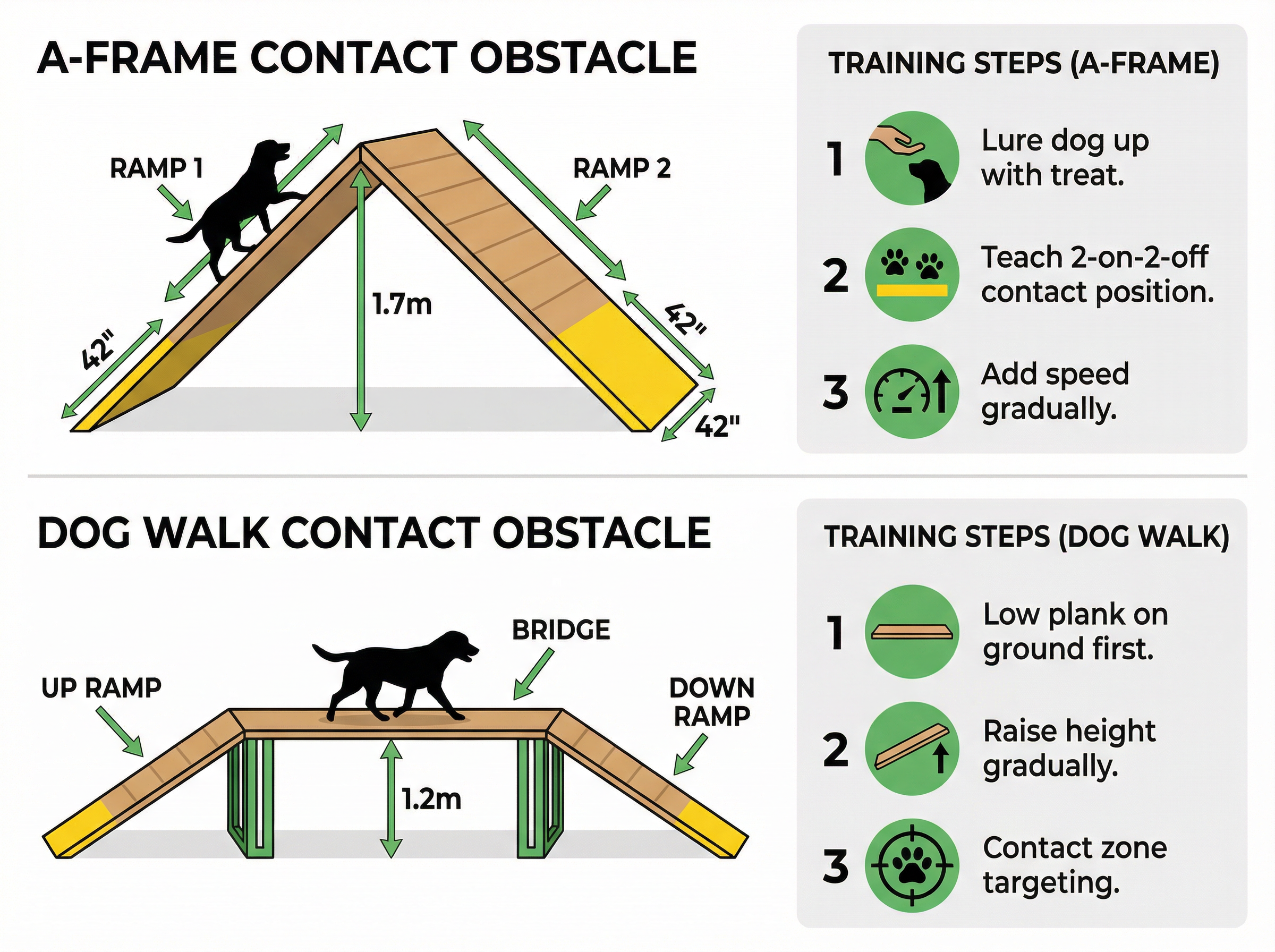 Aフレームとドッグウォークの詳細と練習方法