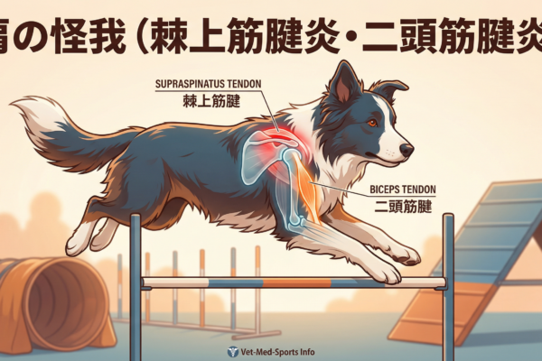 アジリティ犬の肩の怪我｜棘上筋腱炎・二頭筋腱炎の原因・症状・治療法