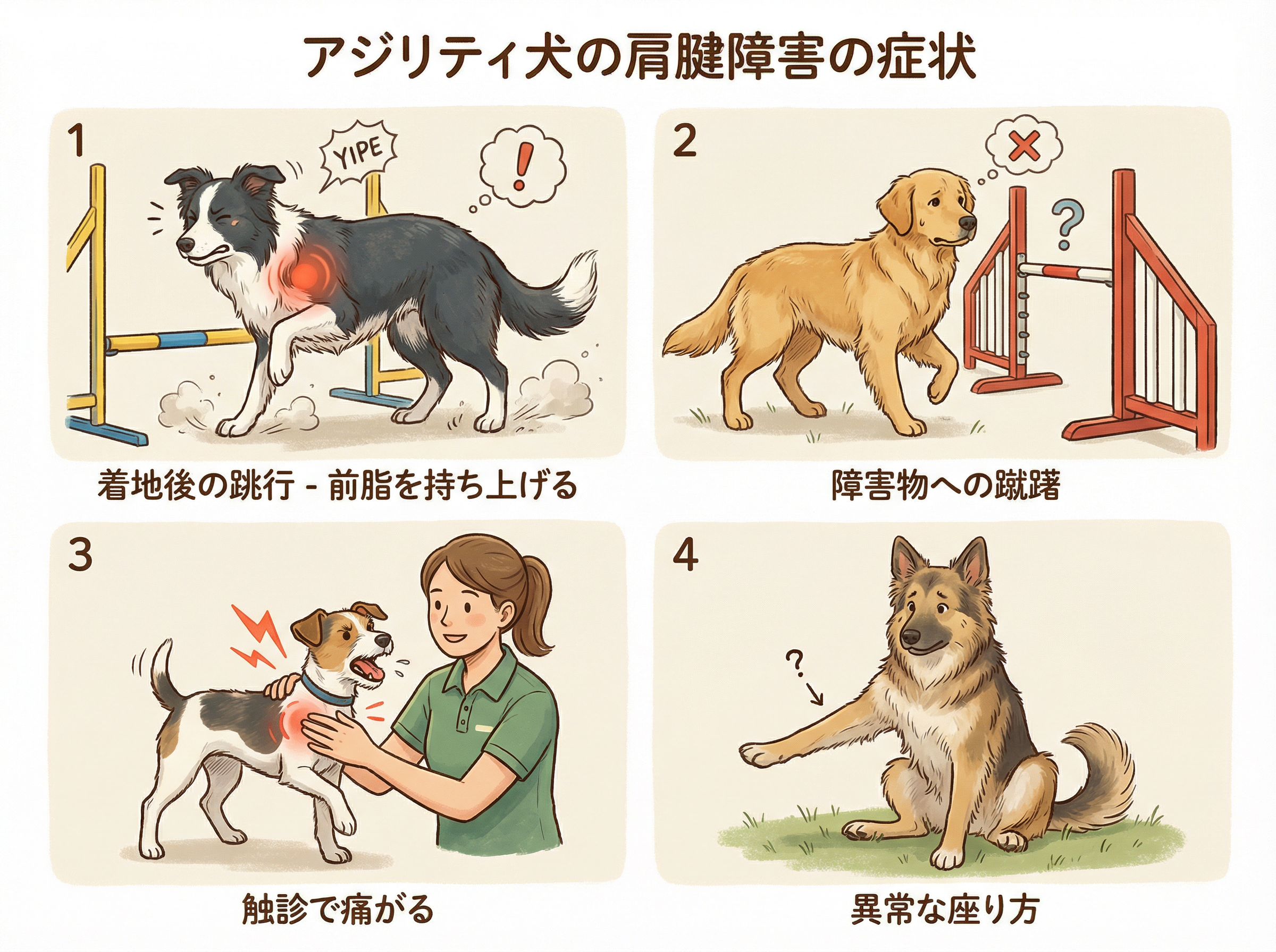 棘上筋腱炎・二頭筋腱炎の主な症状